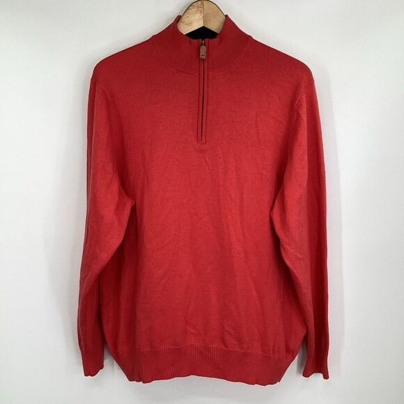 Men's Vineyard Vines‎ 1/4 Zip Sweater large salmon - Picture 1 of 7
